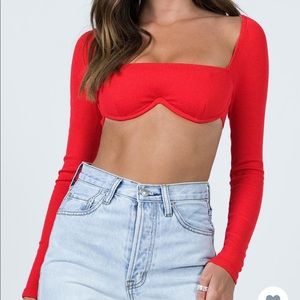 Becca long sleeve crop top from Princess Polly
